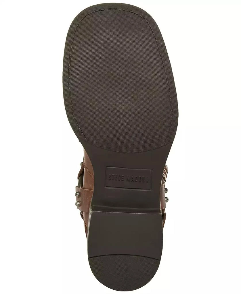 Steve Madden Women's Brocks Buckled Mid-Calf Moto Boots 5