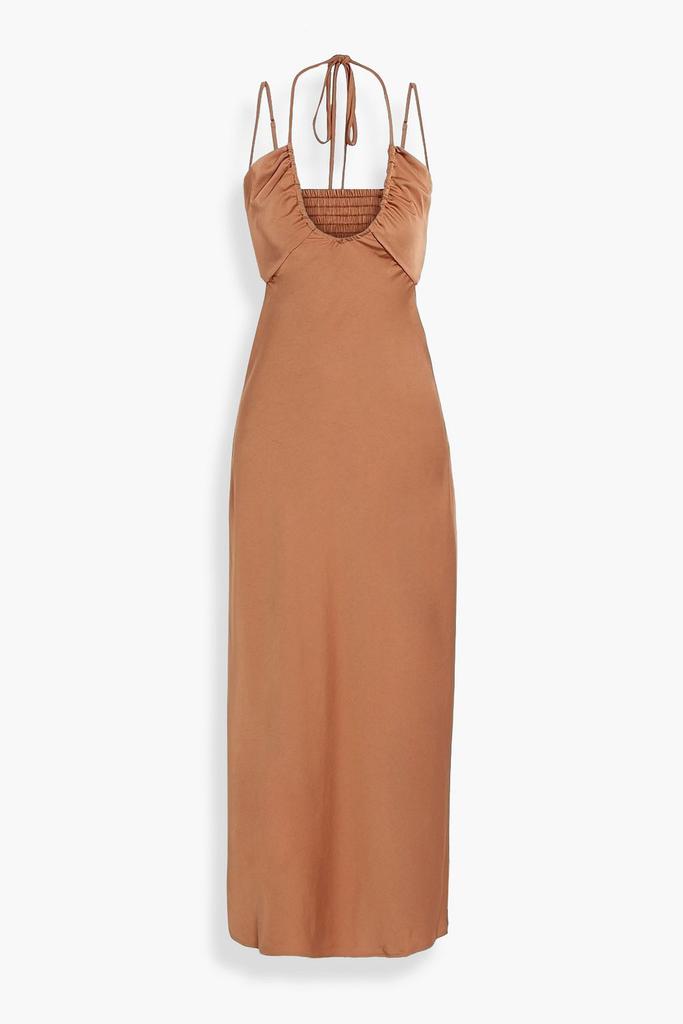 A.L.C. Sienna cutout shirred satin midi dress