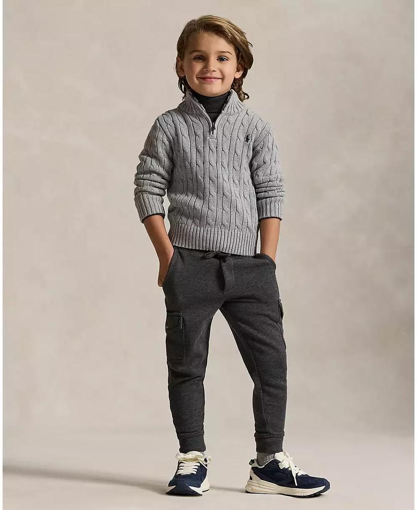 Ralph Lauren Boys 2-7 Cable-Knit Cotton Quarter-Zip Sweater