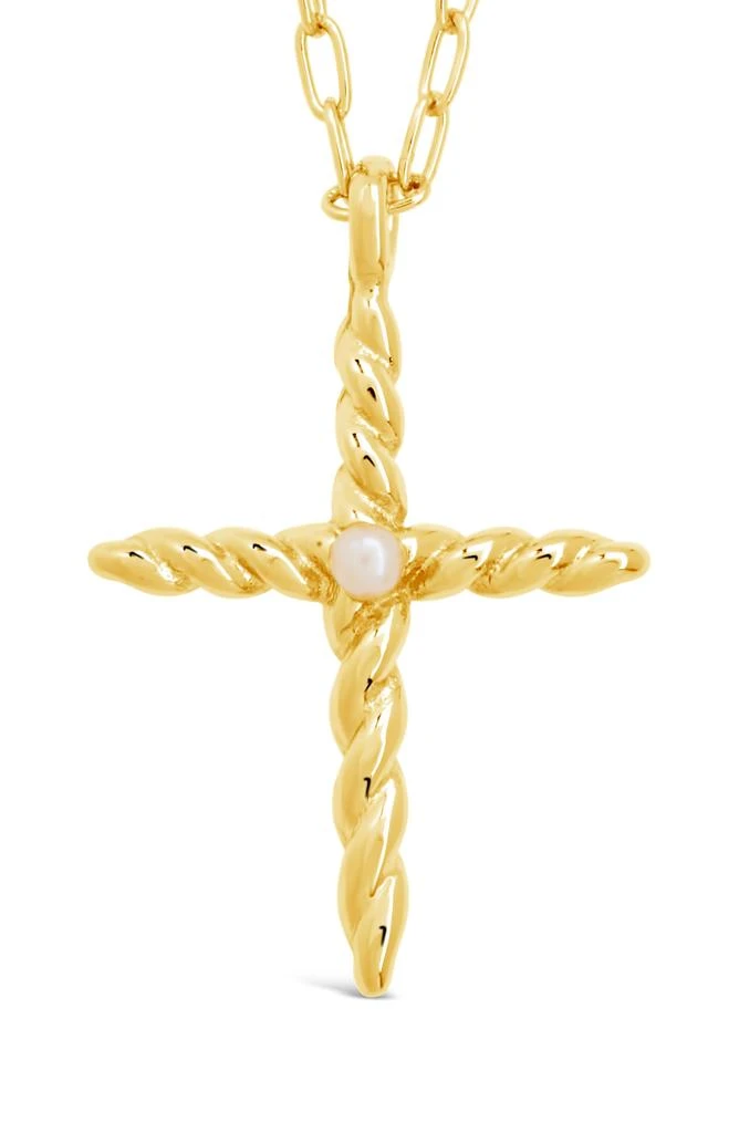 Sterling Forever Anas Cultured Pearl Cross Pendant Necklace 3