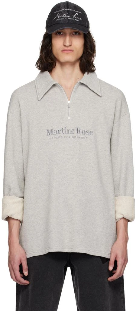 Martine Rose Gray Half-Zip Polo 1