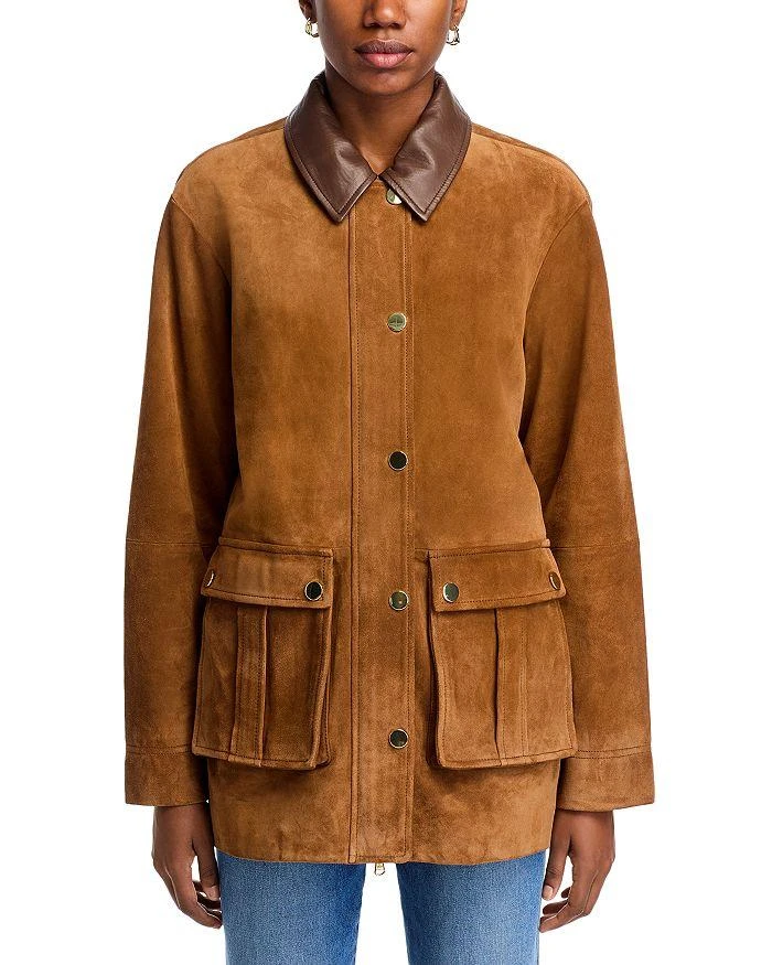 VERONICA BEARD Suz Suede Leather Dickey Coat 7