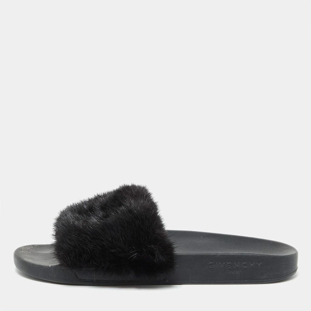 Givenchy Givenchy Black Mink Fur Flat Slides Size 41 1
