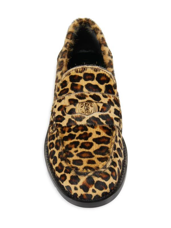 Roberto Cavalli Leopard Leather Penny Loafers 5
