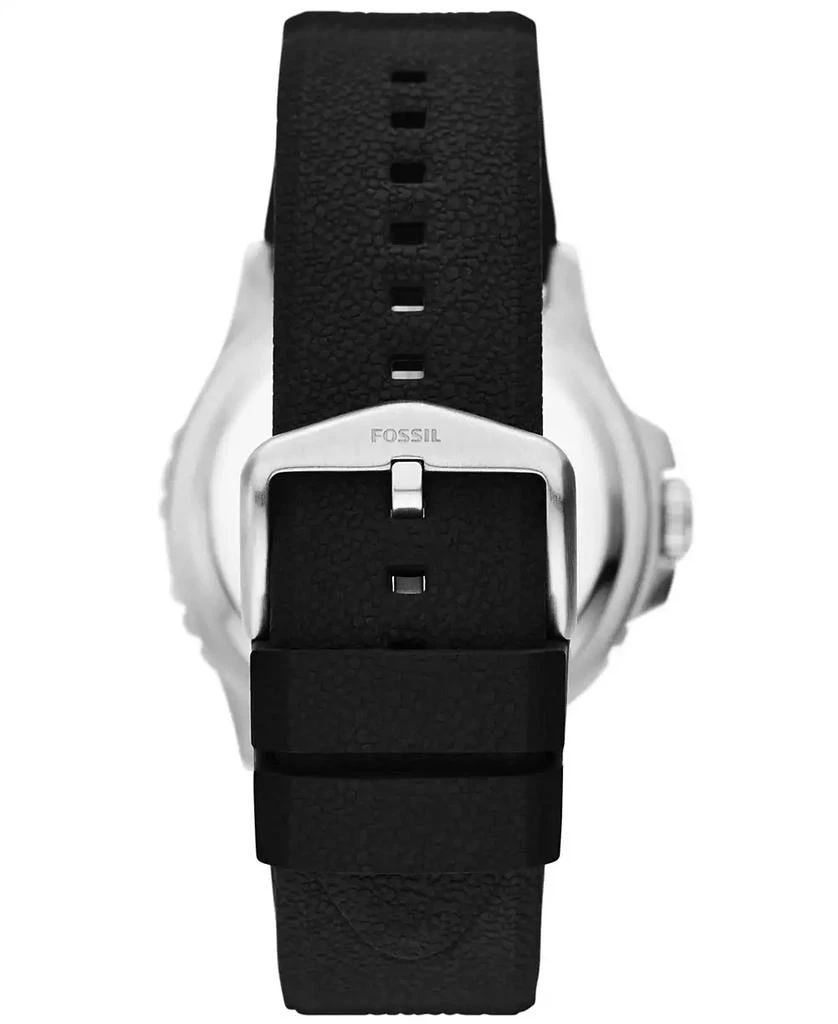 Fossil Men's Blue GMT Black Silicone Watch 46mm 3