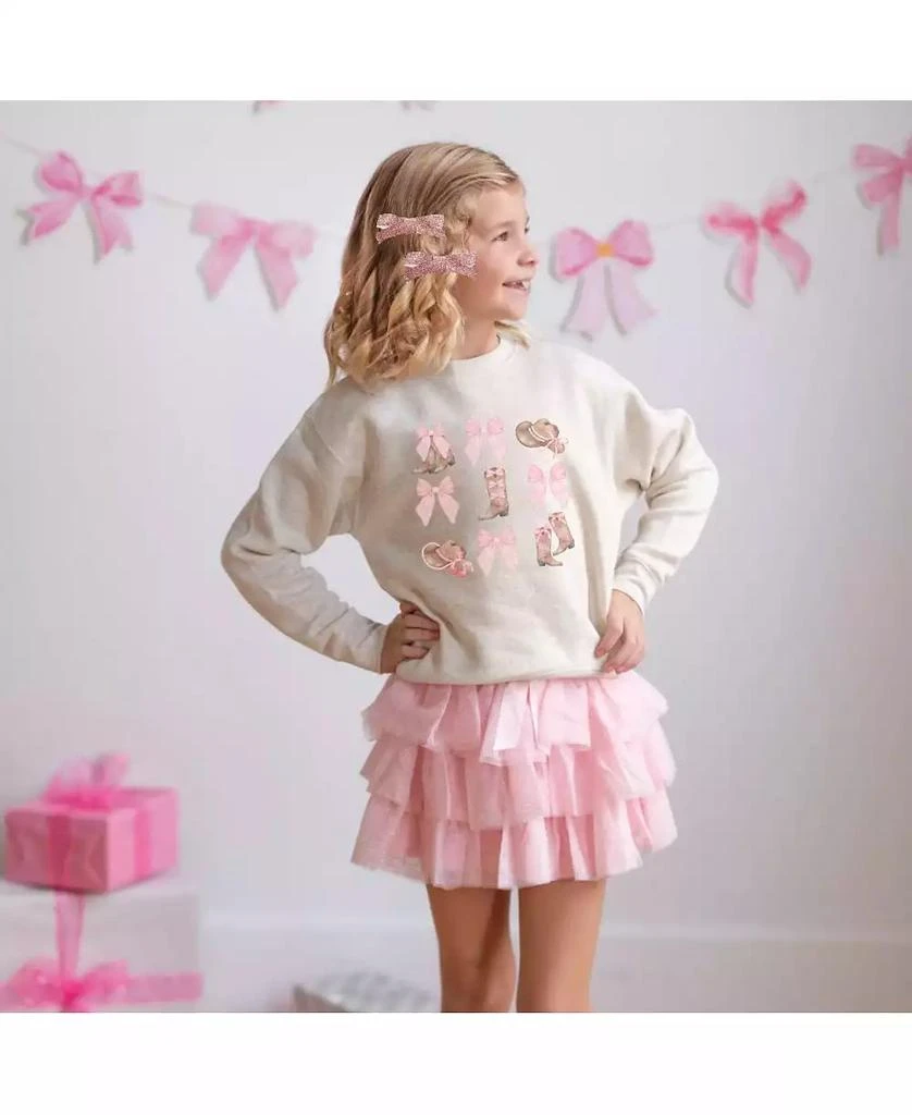 Sweet Wink Child Girl Pink Glitter Bow Clip Set 2