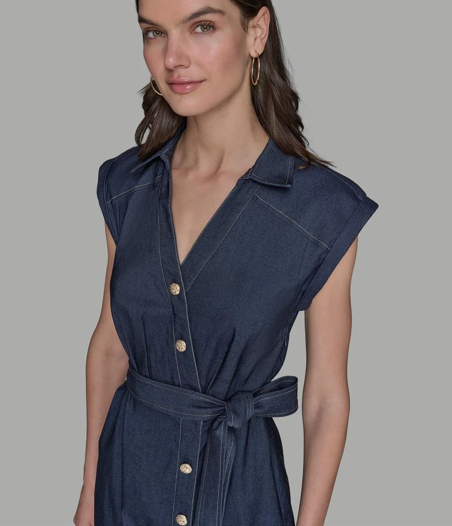 Karl Lagerfeld Paris DENIM BELTED SHIRT DRESS 5