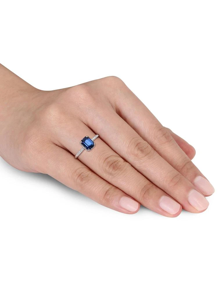 Sonatina 14K White Gold, Blue Sapphire 
0.148 TCW Diamond Ring 3