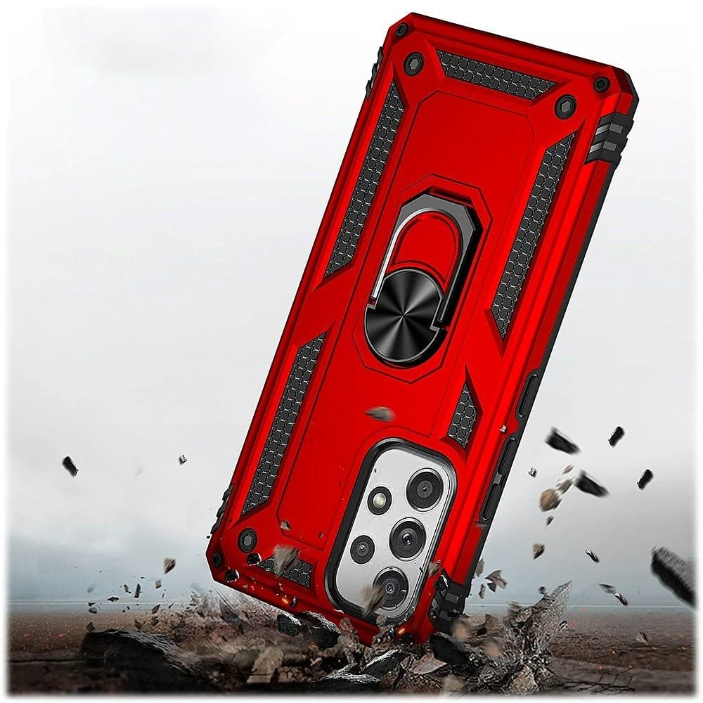 SAHARA - Red Military Kickstand Case with Belt Clip - Samsung Galaxy A53 5G 3