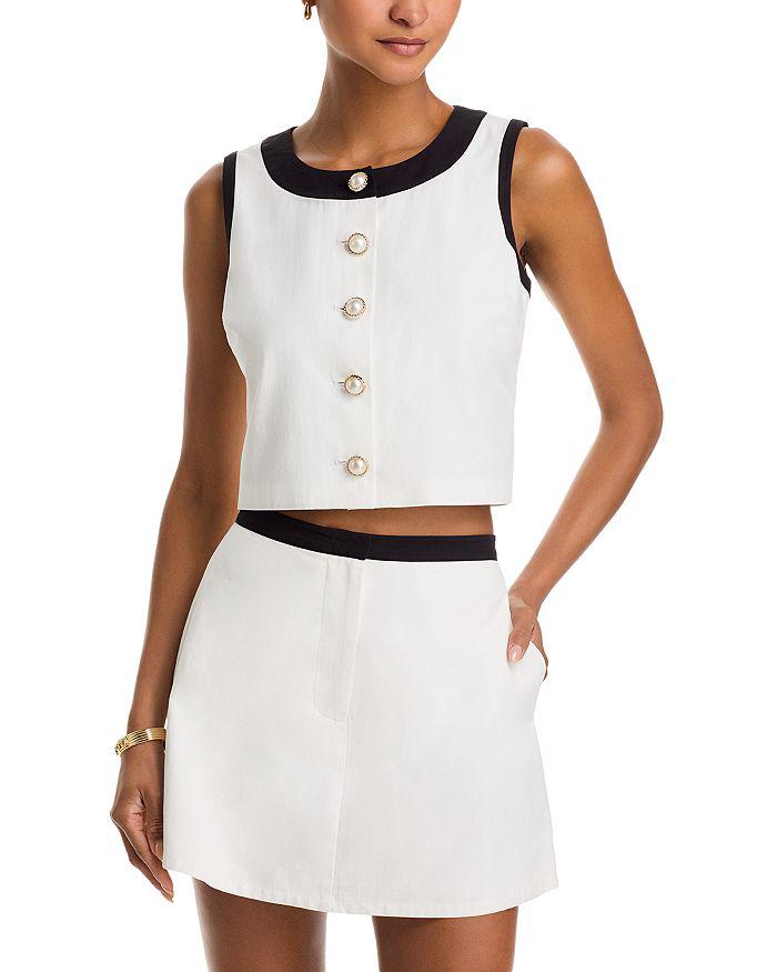 AQUA Contrast Trim Sleeveless Top - Exclusive