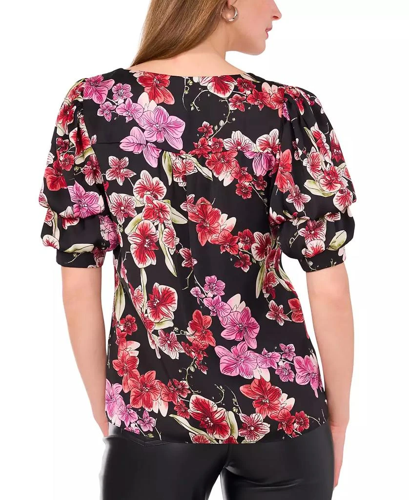 1. State Women's Floral-Print Bubble-Sleeve Blouse 2