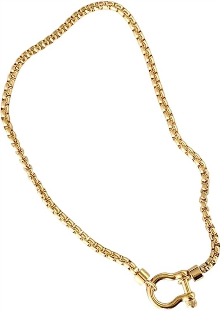 Shiqi Jewelry Shiqi Jewelry - Women
s Horseshoe Plated Stainless Steel Box Chain Necklace 4