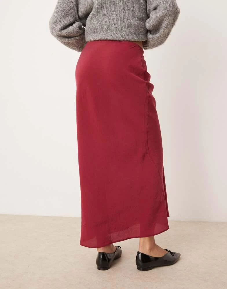 ASOS ASOS DESIGN soft touch bias midi skirt in red 3