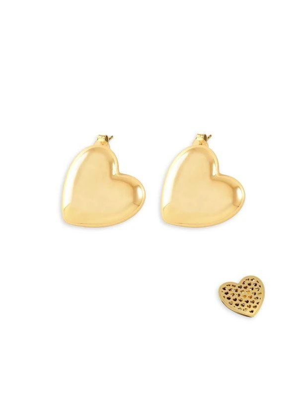 Gabi Rielle Love Struck Luxe 14K Gold Vermeil Puff Heart Stud Earrings 1