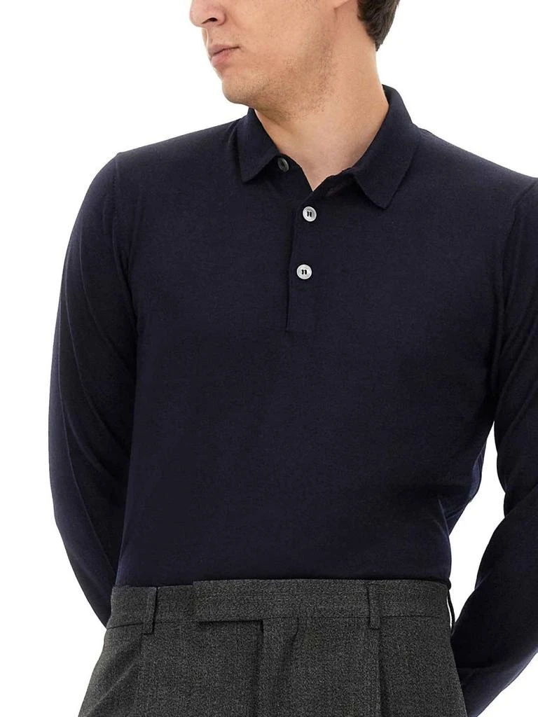 LARDINI Lardini Long-Sleeved Knitted Polo Shirt 4