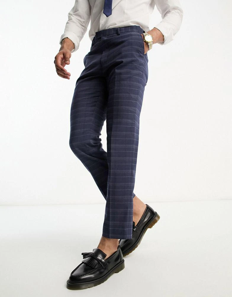 French Connection French Connection suit trousers in marine check 1