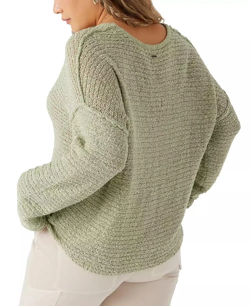 O'Neill Juniors' Marina Cotton Exposed-Seam Dropped-Shoulder Sweater 3