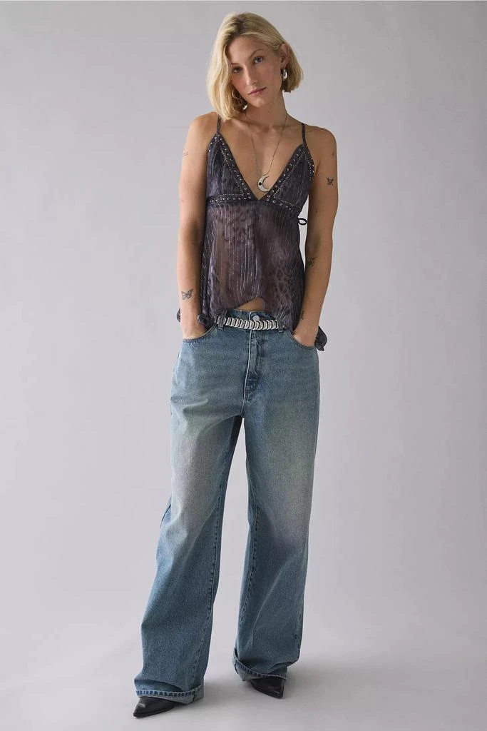 Urban Outfitters UO Spellbound Shimmer Chiffon Hanky Hem Babydoll Cami 4