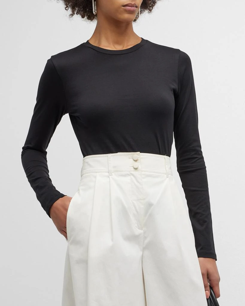 Theory Tiny Tee Long-Sleeve Cotton T-Shirt 4
