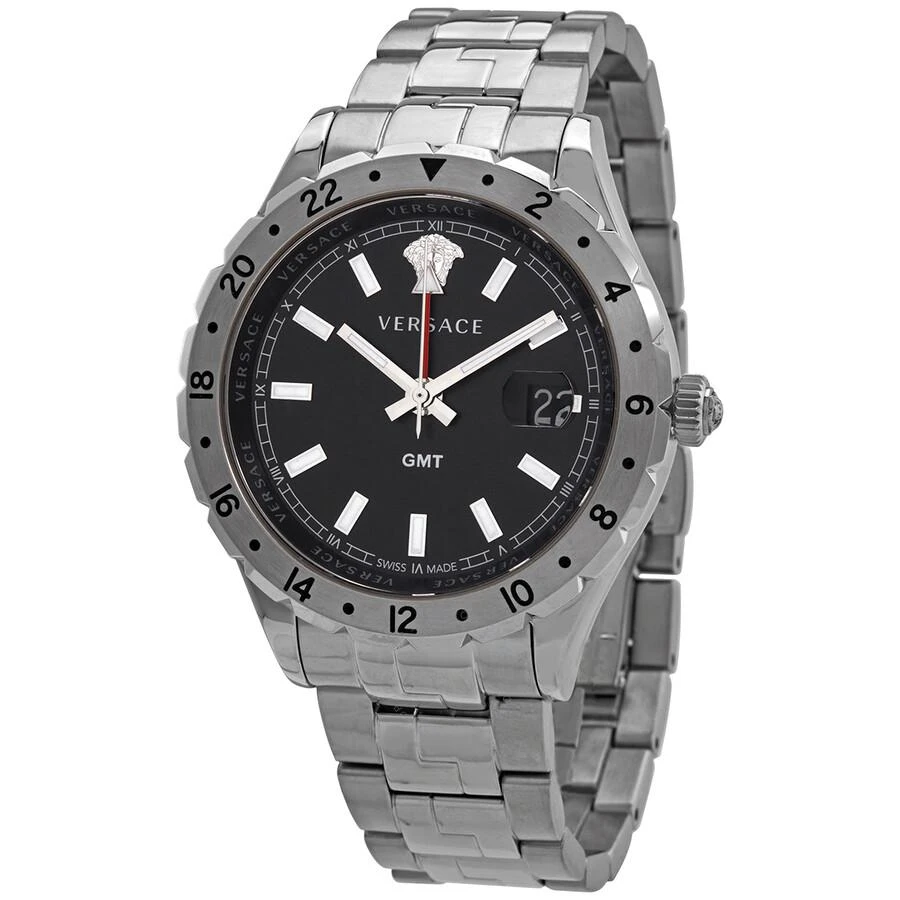 Versace Hellenyium GMT Black Dial Men's Watch V1102 0015 1