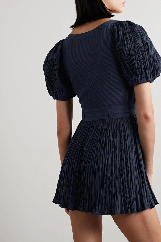 Ulla Johnson Vinny belted plissé-poplin and ribbed-knit playsuit 3