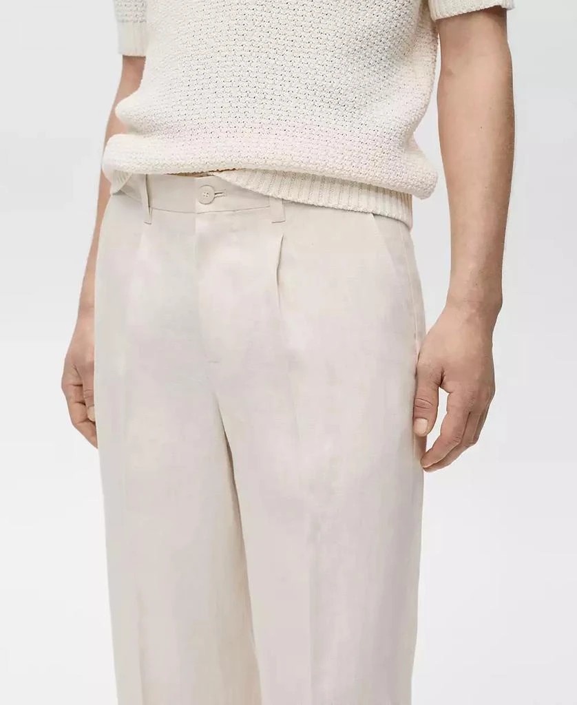 Mango Men's Regular-Fit Linen Trousers 4