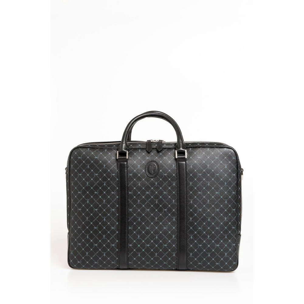 TRUSSARDI Elegant  Leather Briefcase with Shoulder Men's Strap 1