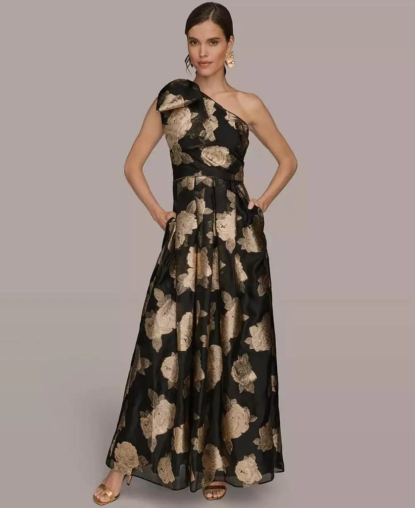 Donna Karan Women
s One Shoulder Print Ball Gown