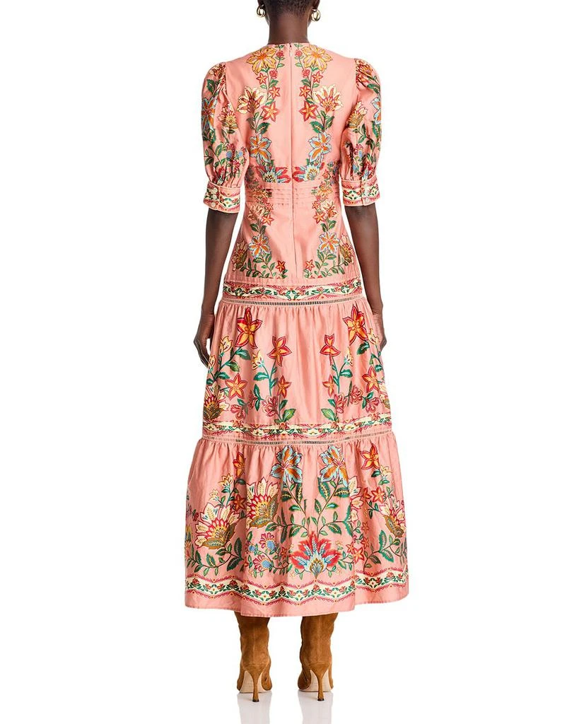 Farm Rio Pink Garden Delight Short Sleeve Maxi Dress 4