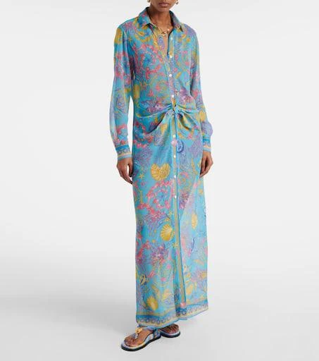 Versace Printed semi-sheer shirt dress 2