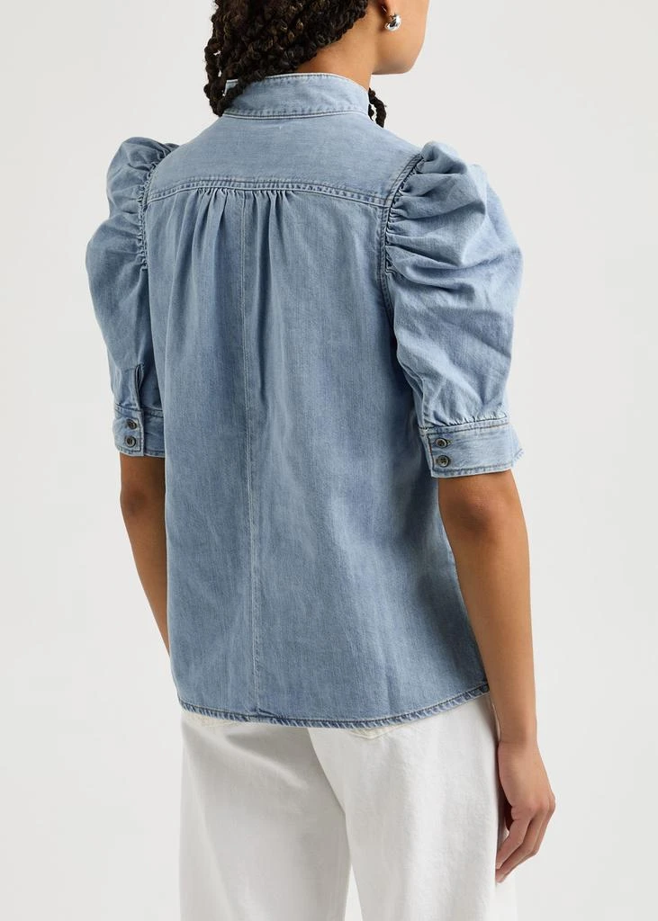 FRAME Gillian puff-sleeve denim blouse 3