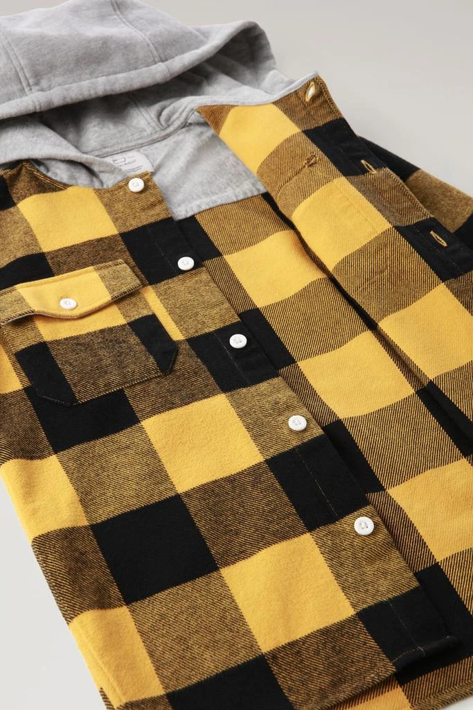 WOOLRICH Boys' Hooded Buffalo Check Overshirt - Boys - Yellow 5