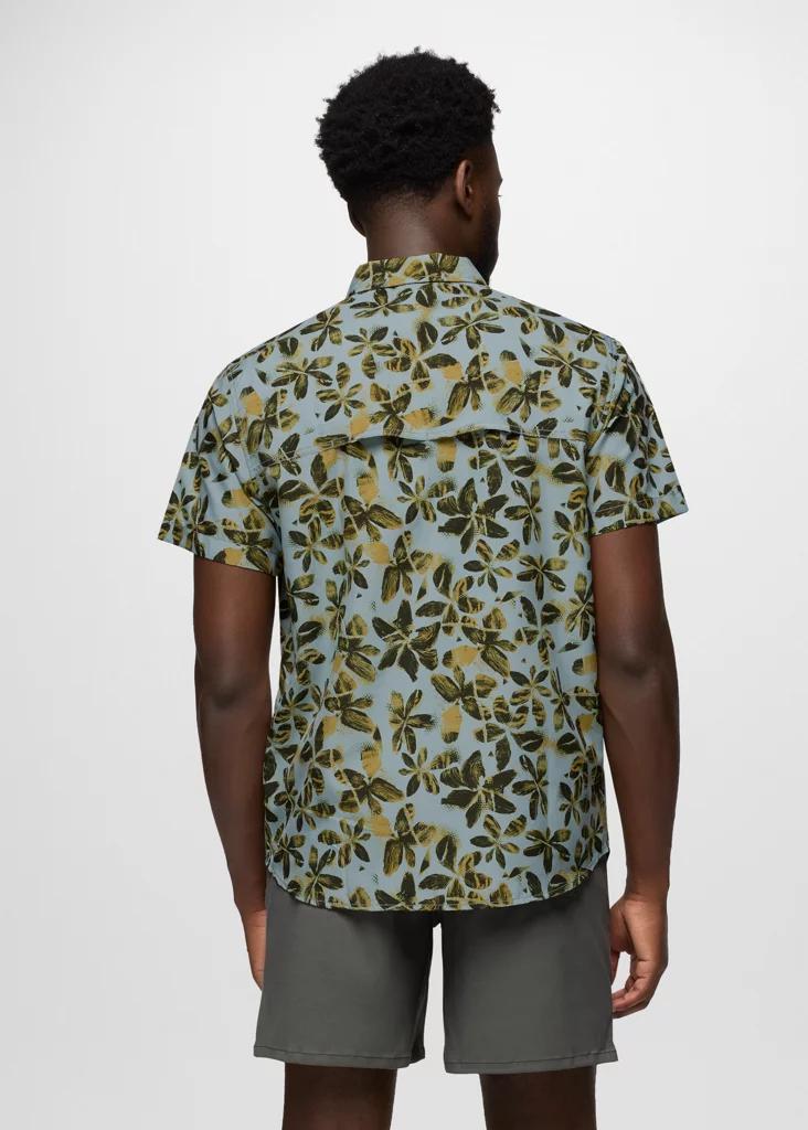 Prana Mens prAna Lost Sol Printed Short Sleeve Shirt - Saltwater Wildflower