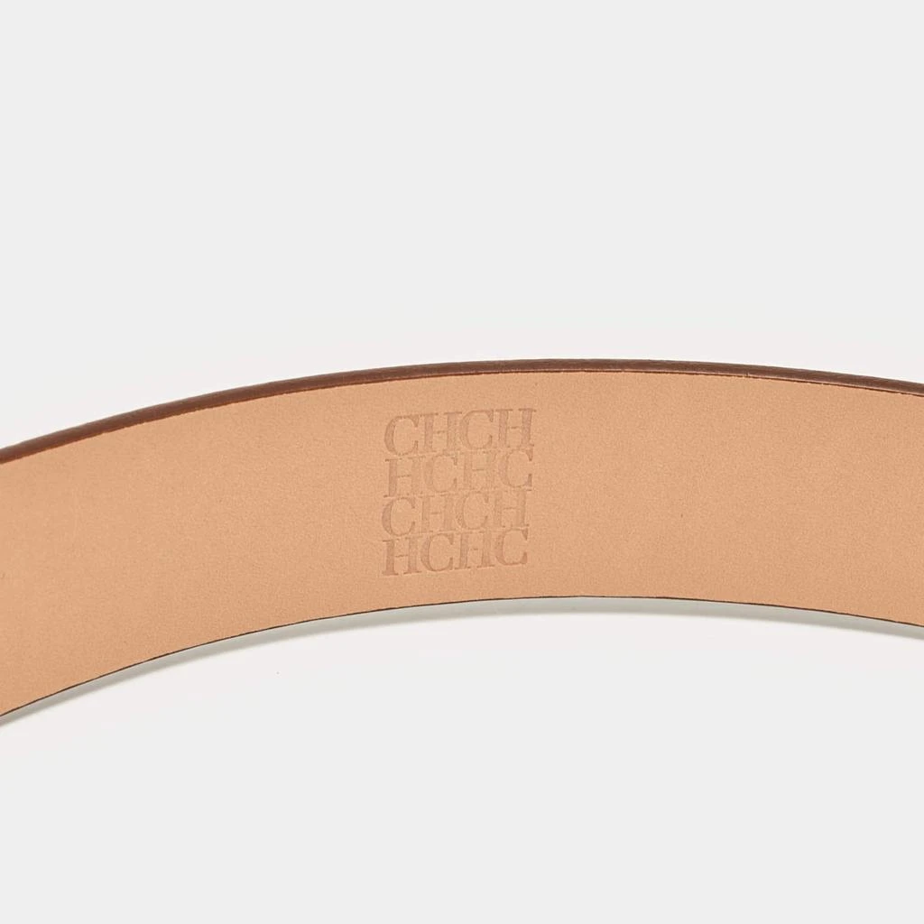 CH Carolina Herrera CH Carolina Herrera Brown Leather Metal Bow Buckle Belt 75 CM 2