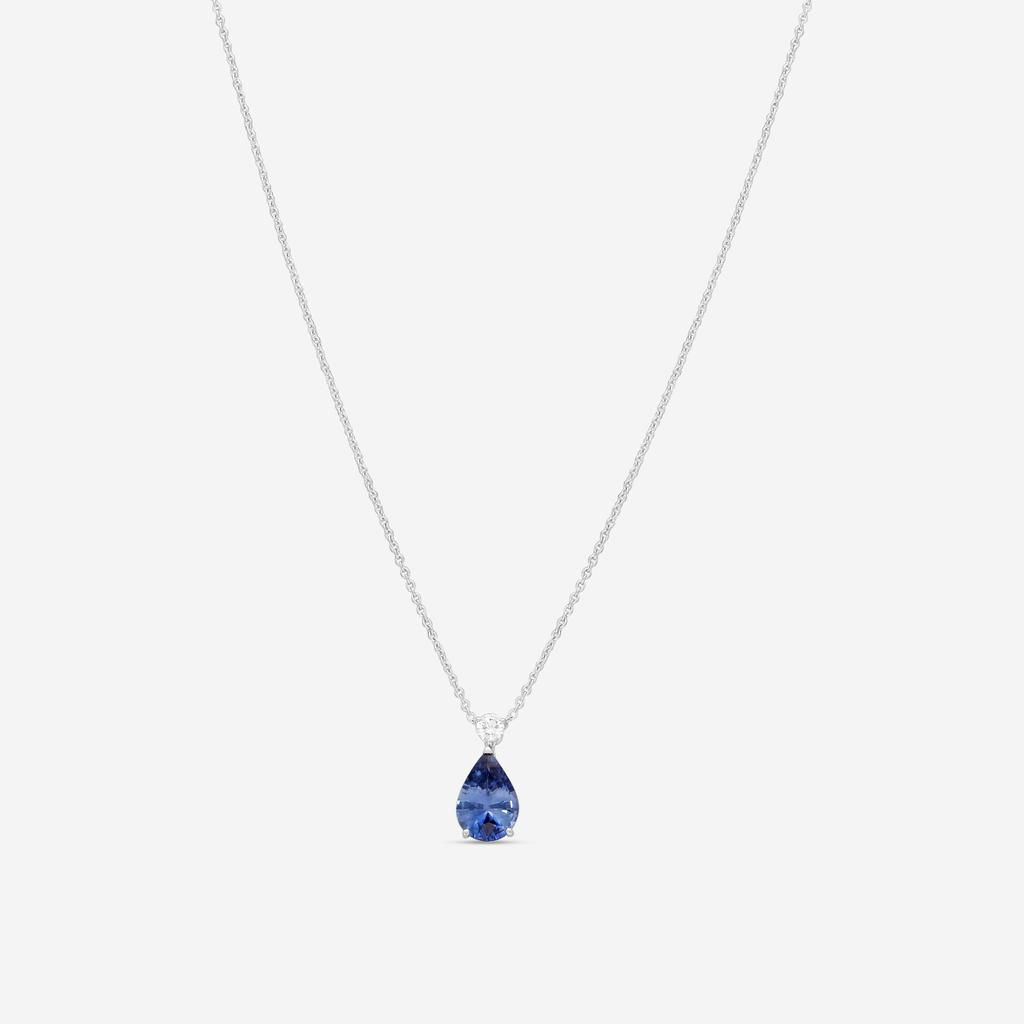 Roberto Coin Roberto Coin 18K White Gold Diamond & Blue Sapphire Pendant Necklace 6520084AW18S2