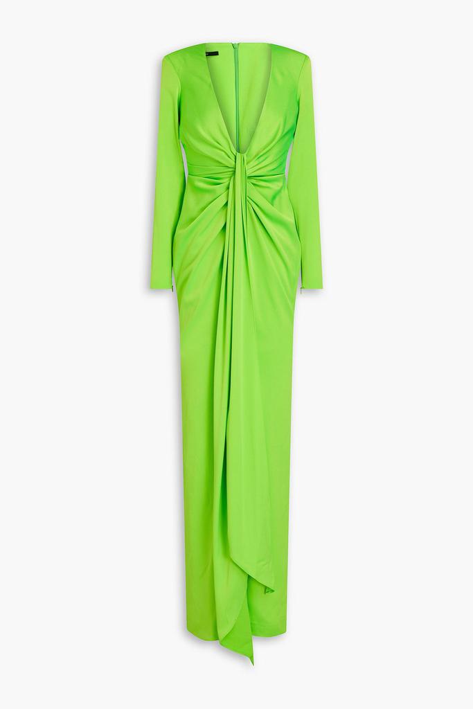 Alex Perry Draped neon satin-crepe gown
