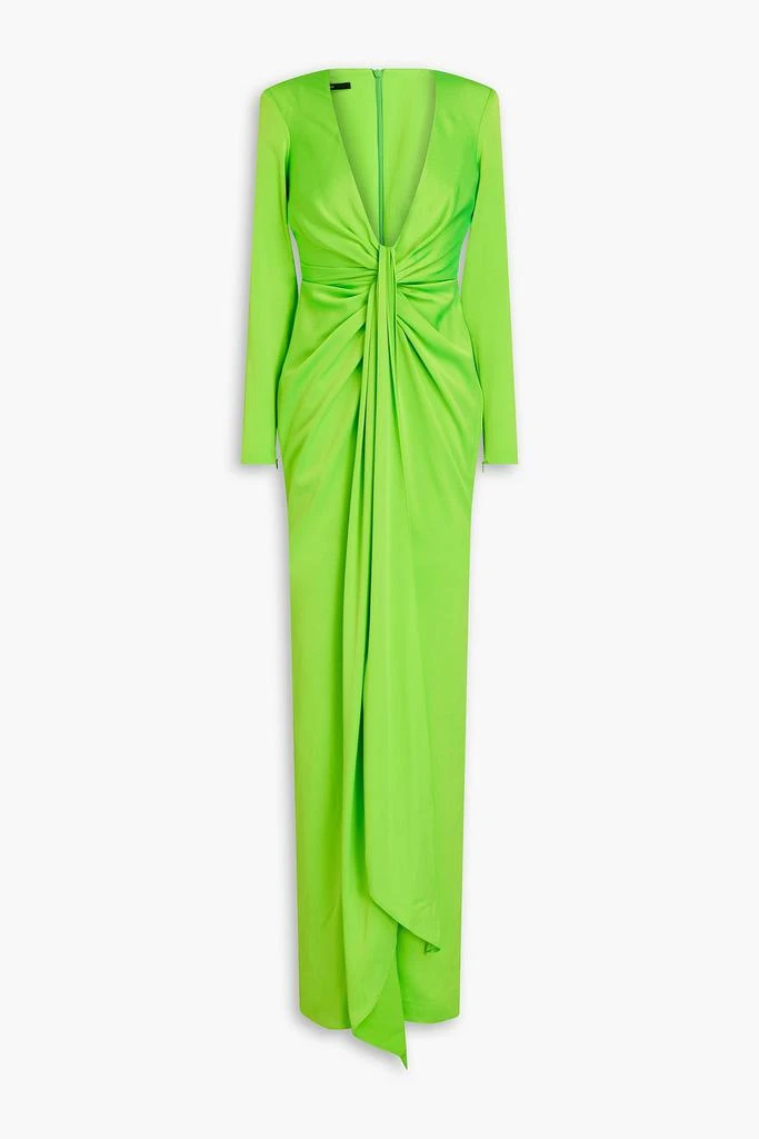 Alex Perry Draped neon satin-crepe gown 1