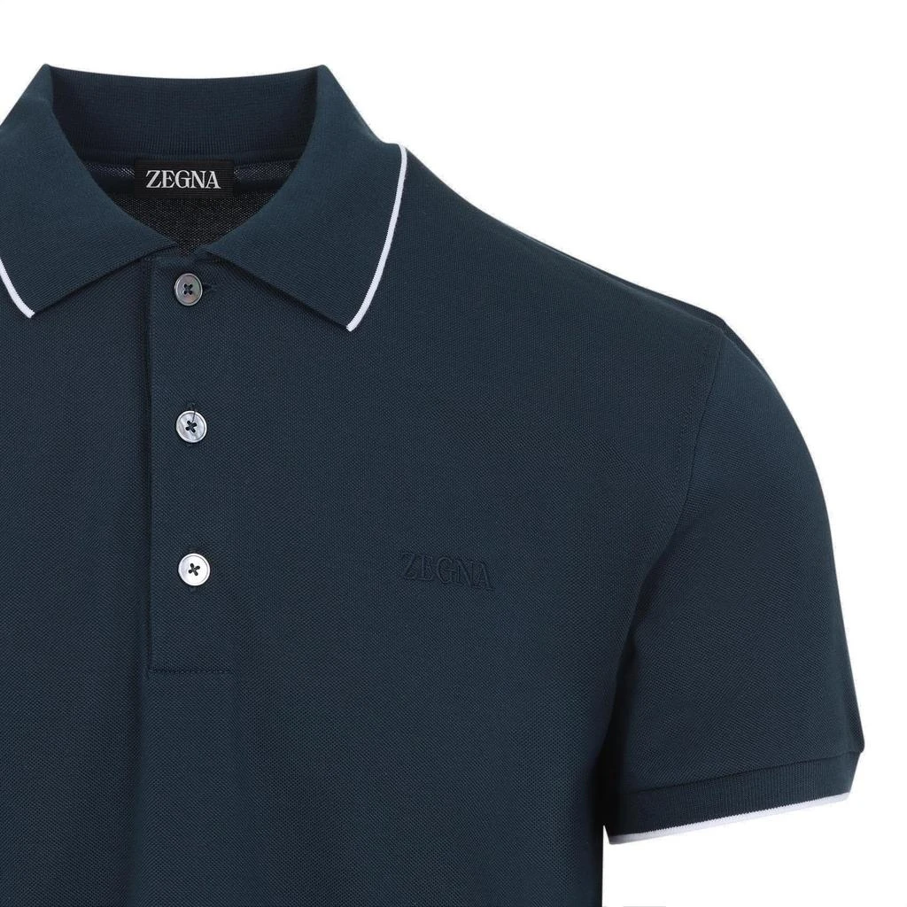 Zegna Zegna Logo Embroidered Short-Sleeved Polo Shirt 3