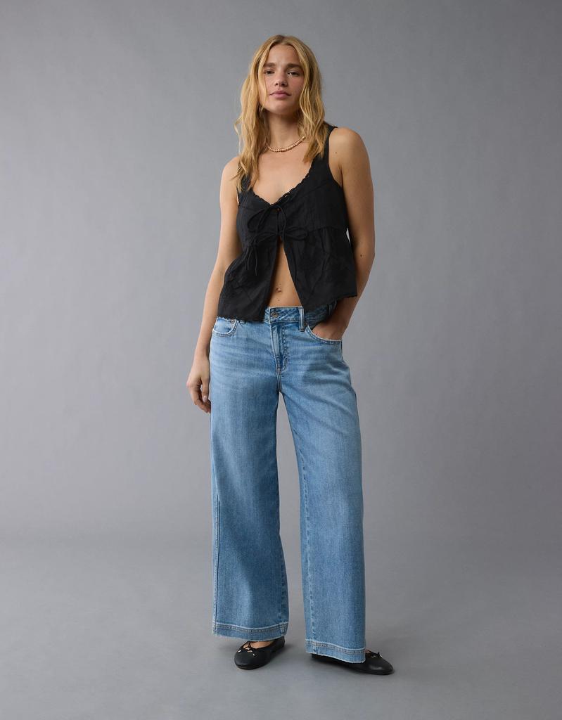 AE AE Tie Front Scoop Neck Flyaway Tank Top