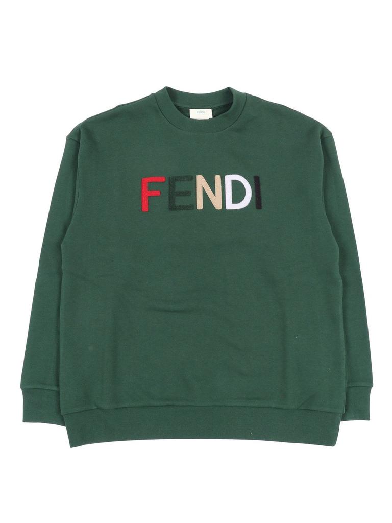 FENDI kidsトレーナー Shop Fendi Kids Logo Embroidered Crewneck Sweatshirt on Sale