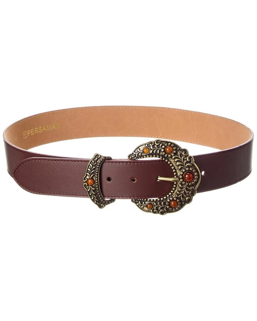 Persaman New York Marley Leather Belt, Brown Perry Italian Saddle Leather Belt - Chestnut | Martin Dingman main image 3