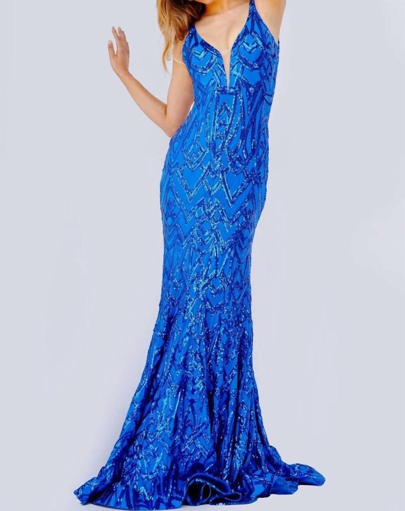 Jovani Jovani - Sequin Scoop Back Prom Dress