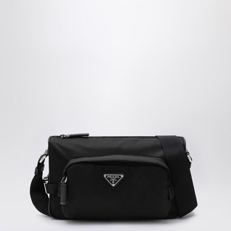 Prada Medium black crossbody bag in Re-Nylon and Saffiano