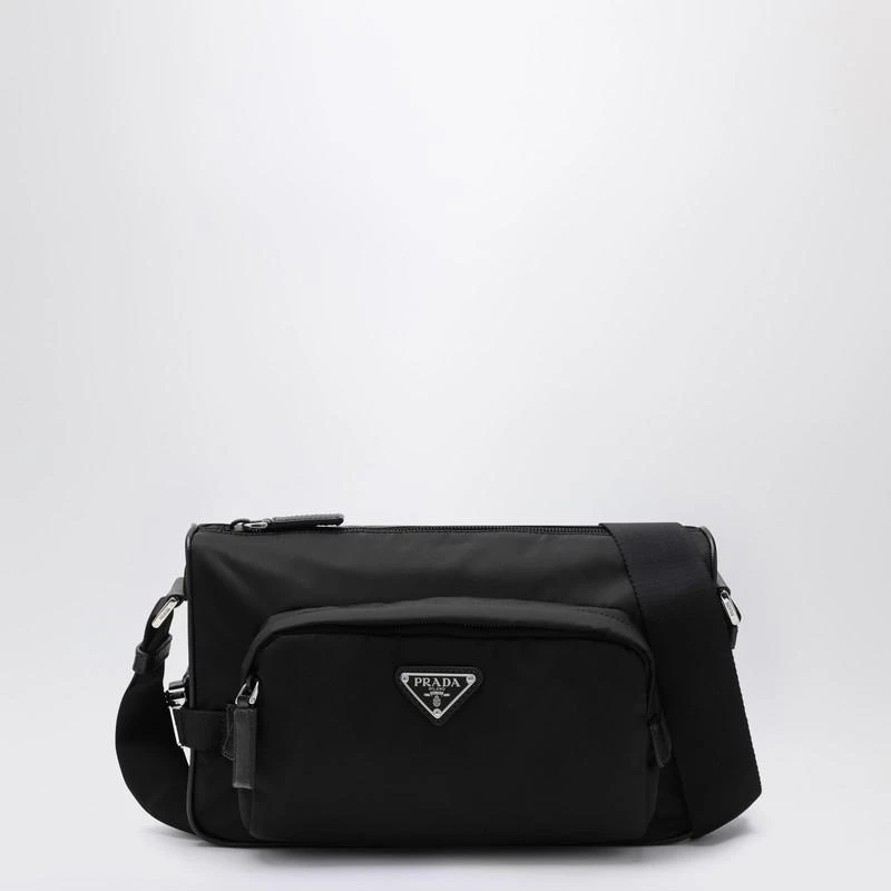 Prada Medium black crossbody bag in Re-Nylon and Saffiano 1