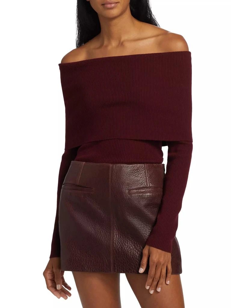 A.L.C. Evelyn Wool-Blend Off-The-Shoulder Sweater 3