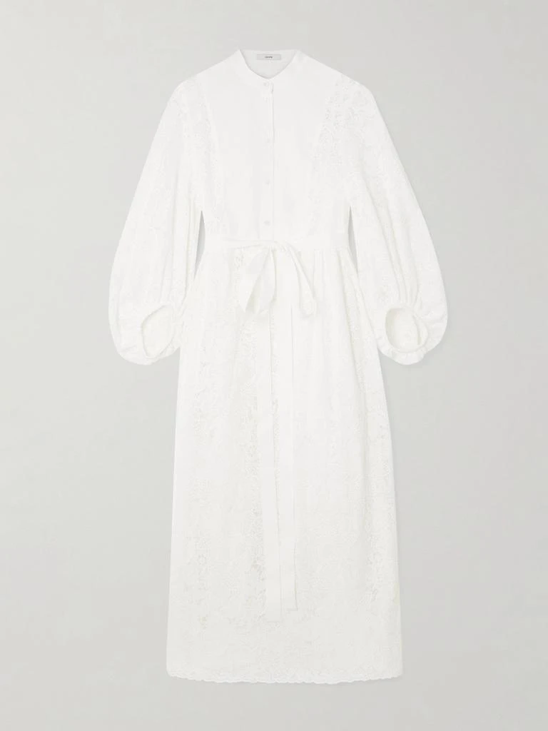 erdem white lace dress ERDEM Embroidered cotton-voile midi dress