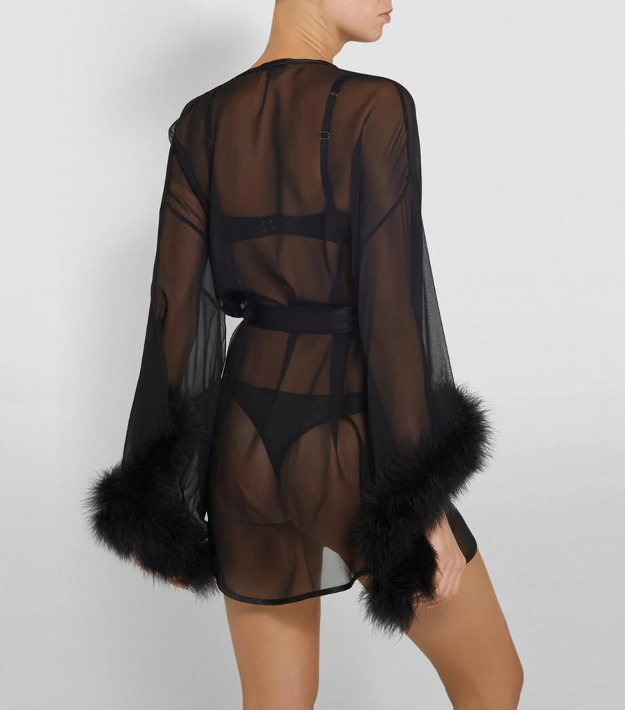 GILDA & PEARL Marabou Trim Kimono Robe 3
