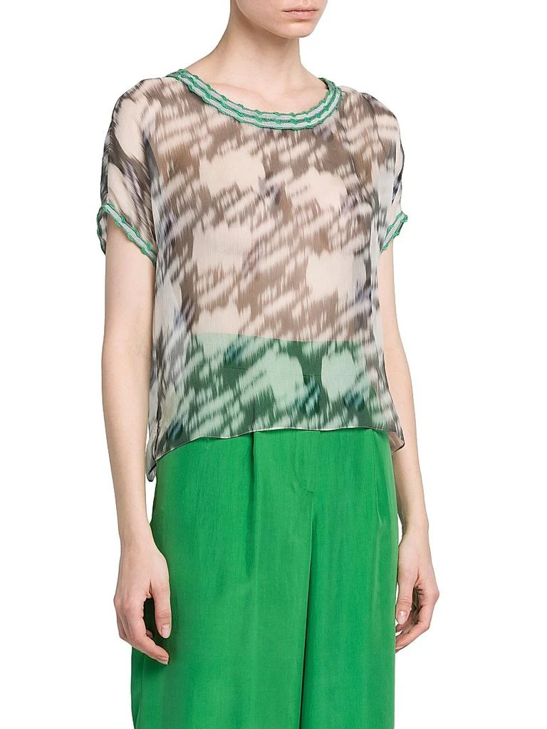 Giorgio Armani Printed Sheer Chiffon Top 4