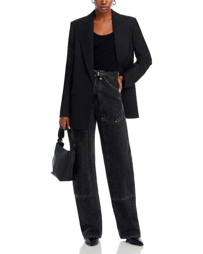 Re/Done Super High Workwear Wide Leg Jeans in Shaded Black 2