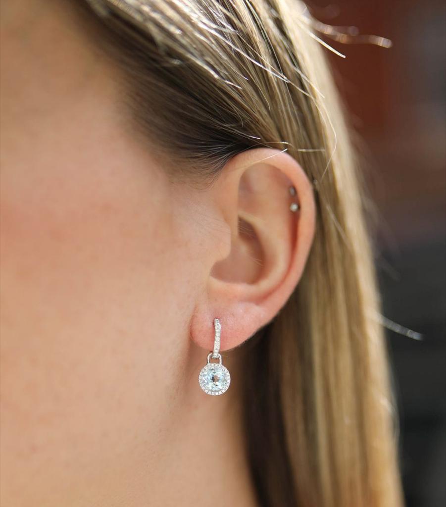 Kiki McDonough White Gold, Diamond and Topaz Grace Earrings